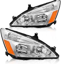 For 2003 2004 2005 2006 2007 Honda Accord Headlights Left+Right Headlamps Amber picture