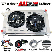 4-ROW 62mm Radiator+Shroud+Fan+Relay Fit 94-96 Ford Mustang V6/V8 3.8L 5.0L AT picture