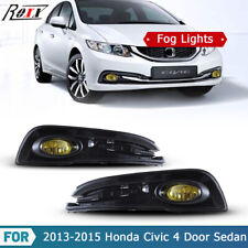 Fog Light for 13-15 Honda Civic 4 Door Sedan Yellow Glass lens Wiring Kit Switch picture