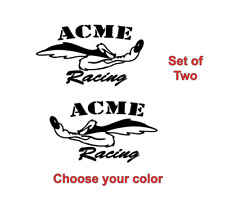 Wile E. Coyote ACME Racing Vinyl Decal Sticker Car Truck Window set of 2 JDM picture