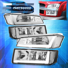 For 02-06 Chevy Avalanche Body Cladding Chrome LED DRL Head Lights + Bumper Lamp picture