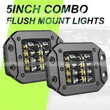 5'' inch Flush Mount 200W LED Work Light Bar Rear Bumper Reverse Pods + Wire picture