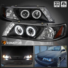 Black Fits 1995-1999 Sentra 200SX LED Halo Projector Headlights Lamps Left+Right picture