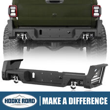 Hooke Road Black Steel Rear Bumper w/Led Lights for Jeep Gladiator JT 2020-2024 picture