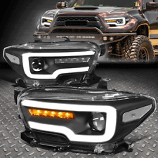 [SEQUENTIAL SIGNAL LED DRL] FOR 16-20 TACOMA BLACK CLEAR PROJECTOR HEADLIGHTS picture