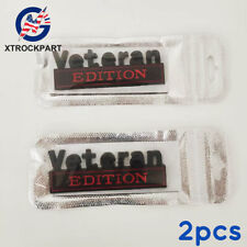 2x VETERAN Edition Emblem Badge Car Truck Rear Tailgate Sticker Decal Alloy TX picture