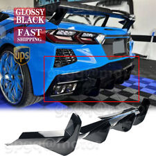For Corvette C8 Z51 20-23 STG 3 Add-On Glossy Black Rear Bumper Diffuser Spoiler picture