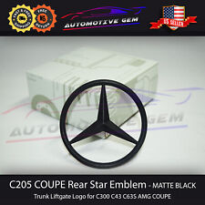 C205 COUPE Mercedes MATTE BLACK Star Emblem Rear Trunk Lid Logo Badge AMG C300 picture