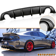 Fits 2015-2024 Dodge Charger Matte Black OE Style Rear Bumper Diffuser Valance picture