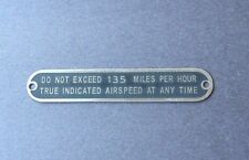 Aeronca Style Chief 11AC Max Airspeed Placard, DO NOT EXCEED 135 picture