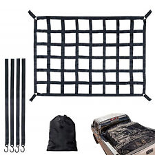 3x4 Ft Cargo Net for Pickup Truck Bed with 12 Black Clips and 12 Carabiner Mesh picture