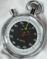 Excellent Vintage ALSTA Black & White Stopwatch/Timer, Swiss Made picture