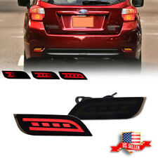 2PCS Smoked Red LED Rear Bumper Fog Brake Tail Lights For 2008-up Subaru Impreza picture