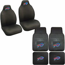 NEW 8PC NFL Buffalo Bills Car Truck Front Back Rubber Floor Mats Seat Covers Set picture
