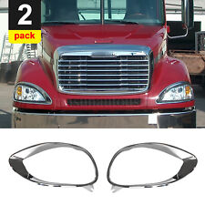 Pair Chrome Headlight Bezel Trim For Freightliner Columbia 2001-2017 picture
