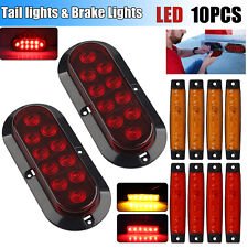 10pcs Rear LED Submersible Truck Boat Trailer Marker Tail Light Kit Waterproof picture