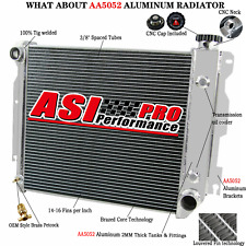 4 Row Aluminum Radiator For 1987-2006 Jeep Wrangler TJ YJ Chevy GM V8 Conversion picture