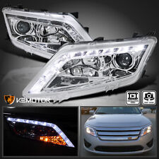 Fits 2010-2012 Ford Fusion LED Strip Projector Headlight Head Lamps Left+Right picture