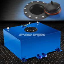 15 GALLON BLUE COATED ALUMINUM RACING/DRIFTING FUEL CELL GAS TANK+LEVEL SENDER picture