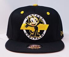 GOLD FELIX THE CAT VINTAGE CHEVROLET CHICANO LOWRIDER  SNAPBACK HAT BLACK picture
