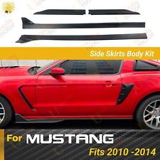 Fits Ford Mustang Shelby GT500 2010-14 Style Matte Black Side Skirts Extension picture