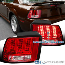 Red Fits 1999-2004 Ford Mustang LED Sequential Signal Tail Lights Brake Lamps picture