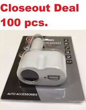 WHOLESALE LOT 100 DUAL Car Charger DOUBLE USB PORT for iPhone Samsung UNIVERSAL picture