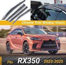 Fits 2023-2025 Lexus RX350 RX500h Chrome Trim Window Rain Visor Shade Deflectors picture