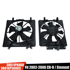 AC Condenser Radiator Cooling 120W Fan Fit 2002-2006 Honda CR-V CRV Element Pair picture