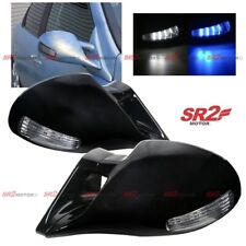 For 97-01 Mitsubishi Mirage LED Signal M-3 Style Manual Adjust Black Side Mirror picture