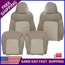 For 03-06 Ford Expedition Front Leather Perforated Bottom / Top Seat Cover Tan picture