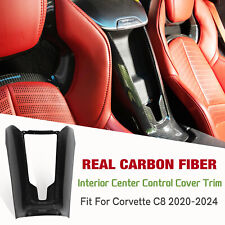 Real Carbon Fiber Interior Center Control Cover Trim For C8 20-24 Between Seats picture
