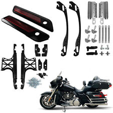 Black Cover One Touch Opening Saddlebag Latch Lids Hardware Kit For Harley 14-22 picture