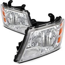 For 2009-2019 Nissan Frontier Chrome Housing Headlight Assembly Left Right Pair picture