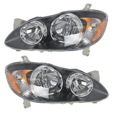For 03-08 Toyota Corolla S Models HeadLights Replacement Black/Clear LH+RH Set  picture