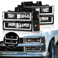 Fits 94-98 Chevy C10 C/K Silverado Suburban Clear Headlights+Corner+Bumper Lamps picture