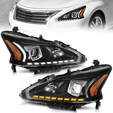 BLK Headlight W/LED Hi/Lo Beam For 2013 2014 2015 Nissan Altima 4Dr Switchback  picture