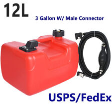 12L Fuel Tank Gas Tank Portable 3 Gallon Marine Outboard Boat Tank W/Connector picture