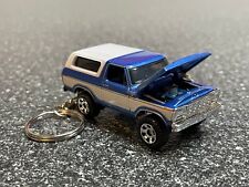 1978 Bronco 2 Door Keychain Blue/White Matchbox Hot Wheels picture