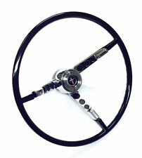 New 1965-1966 Mustang Ford Licensed Black Steering Wheel, Horn Button Horn Ring picture