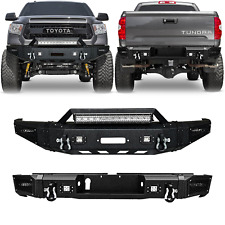 Vijay For2014-2021 Toyota Tundra Steel Front/Rear Bumper W/Winch Plate&LED Light picture