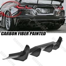 Carbon Look For 20-23 Chevy Corvette C8 Stingray Add-On Rear Bumper Diffuser picture