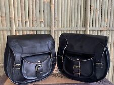 Black Leather Motorcycle Saddle Bags Saddlebag Luggage Bag Fit all Motorcycle picture