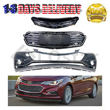 Front Bumper Cover & Front Upper and Lower Grille For 2016-2018 Chevrolet Cruze picture