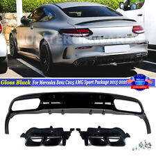AMG C63S Style Rear Diffuser+Tailpipes For 2014-2021 Benz C205 AMG C43 C63 Coupe picture