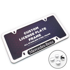 Chrome Stainless Front Rear For Mercedes-Benz Car License Plate Frame Cover Gift picture