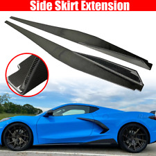 For 2020-2023 Corvette C8 Carbon Fiber Style Side Skirts Extension Lip Splitter picture