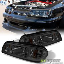 1987-1993 Ford Mustang Smoked LED Headlights +Corner Signal Parking Lights 87-93 picture
