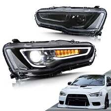 VLAND Blackout Projector Headlights For Mitsubishi Lancer / EVO X 2008-2017 Pair picture