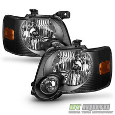 Black 2006-2010 Ford Explorer Headlights Headlamps Replacement Driver+Passenger picture